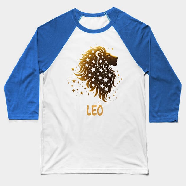 silhouette golden Leo Zodiac Sign Astrology born July and August September Birthday Leo Zodiac Horoscope July and August September Birthday Baseball T-Shirt by First Phenixs